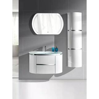 KP-5807 Wall Mounted PVC Bathroom Vanity Cabinets With Glass Sink