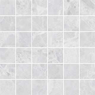 30x30 12"x12" Alpha Bianco (5x5) Polished On Net Glazed Porcelain image 5