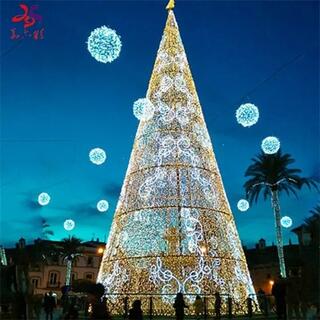 20ft 30ft 40ft 50ft Giant Outdoor Lighting Pvc Ball Clips Giant Led Ornament Felt Stand Artificial Decoration Christmas Tree image 5