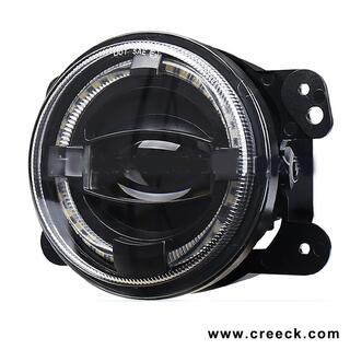 4 Inch Round Halo LED Fog Light with Angel Eye image 2