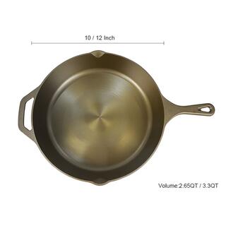 10 Inch Golden Polished Machined Smooth Cast Iron Frying Pan image 2