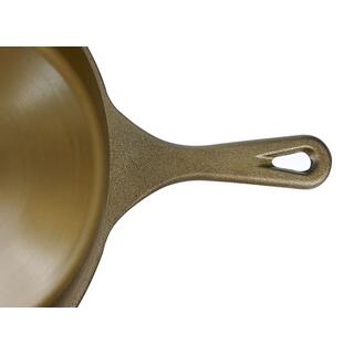 10 Inch Golden Polished Machined Smooth Cast Iron Frying Pan image 7