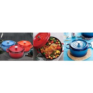 Cast Iron Enamel Kitchen Cookware Food Pot Casserole Dish image 5