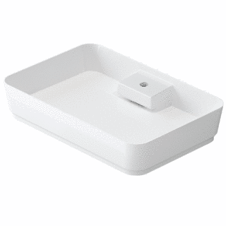 Slim Rectangle Countertop Washbasin - Concealed Siphon