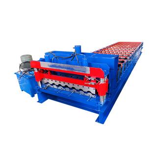 Colorful steel roofing glazed tile roll forming making machine for roof plate image 2