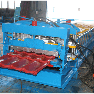 Colorful steel roofing glazed tile roll forming making machine for roof plate image 4