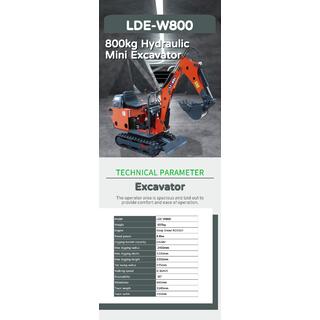 LDE-W800 800kg Hydraulic Mini Excavator