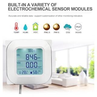 ONETEST - Wall-mounted air quality monitor AQM-80 PM2.5 / PM10 / TEMP / HUM / CO2 / VOC / CH2O RS485 output image 8