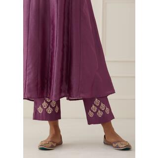 Aubergine Yoke Kali Set With Dupatta - Set Of 3 image 3