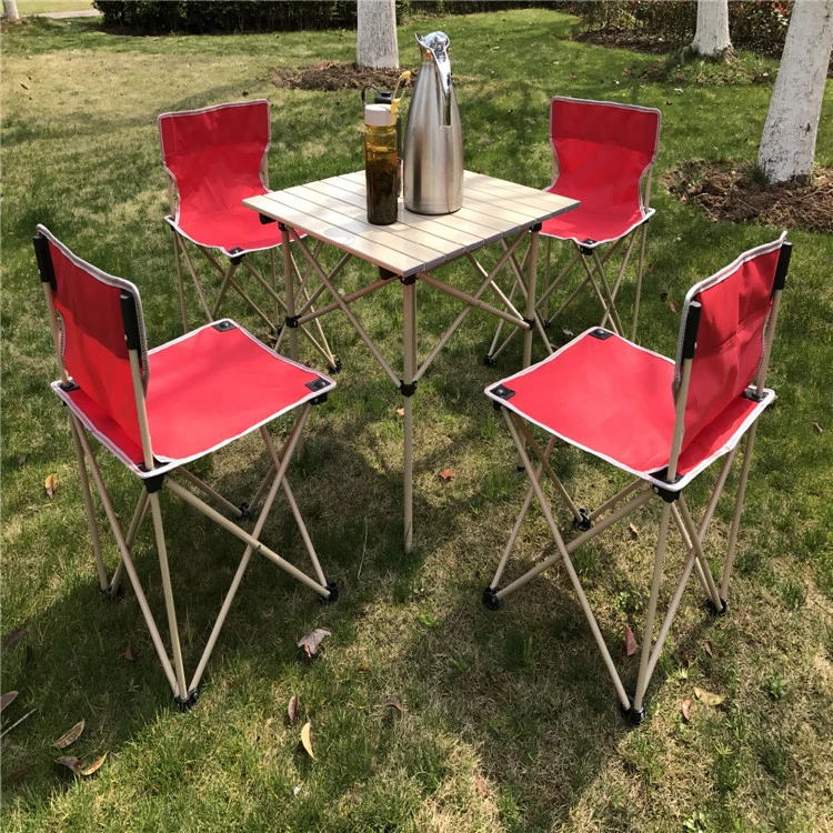 Patio Furniture Set 7-Piece Outdoor Camping Folding Table Chair Set image 4