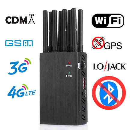 8 Band Portable Cell Phone Jammer Jams 2G/3G/4G GPS WiFi Lojack Frequency image 1