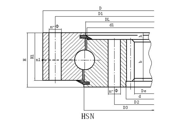 Series HS Single Row Ball Slewing Bearing Internal Gear image 2