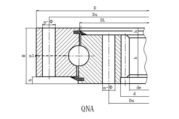 Series Q Single Row Ball Slewing Bearing Internal Gear image 3