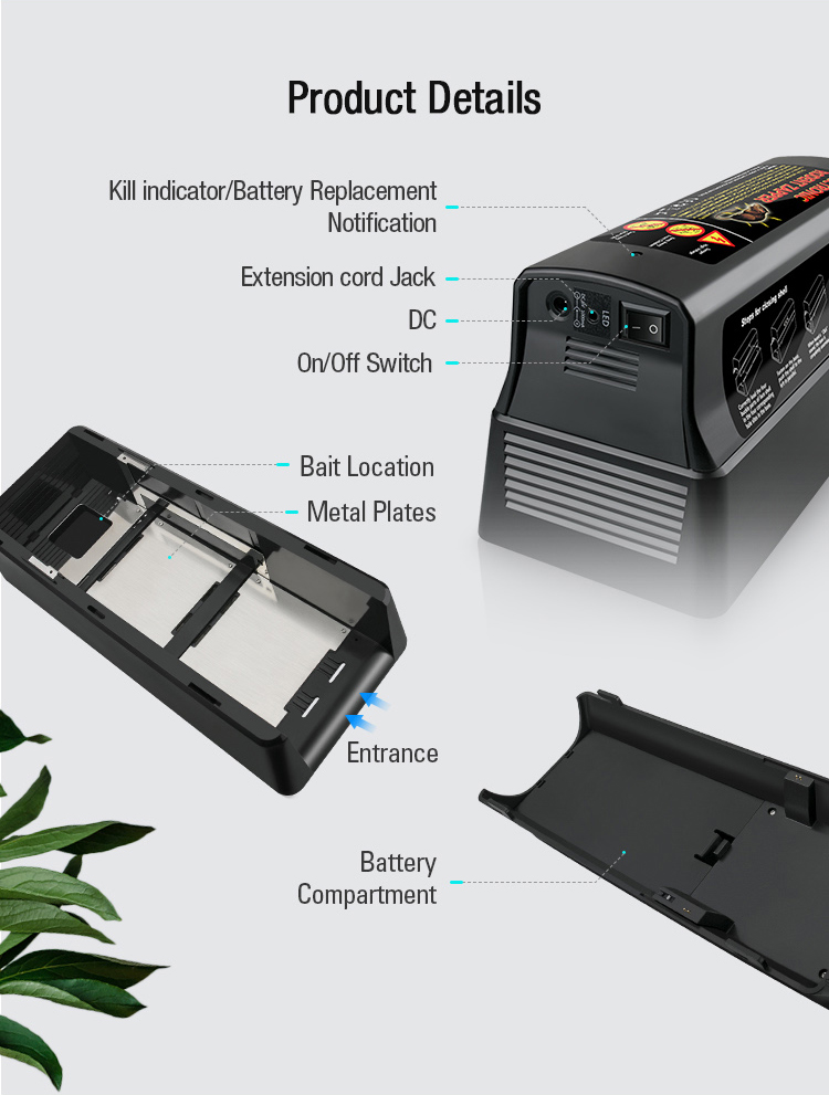 AOSION® Humane Triple Protection Electronic Rodent Zapper AN-C555 image 14