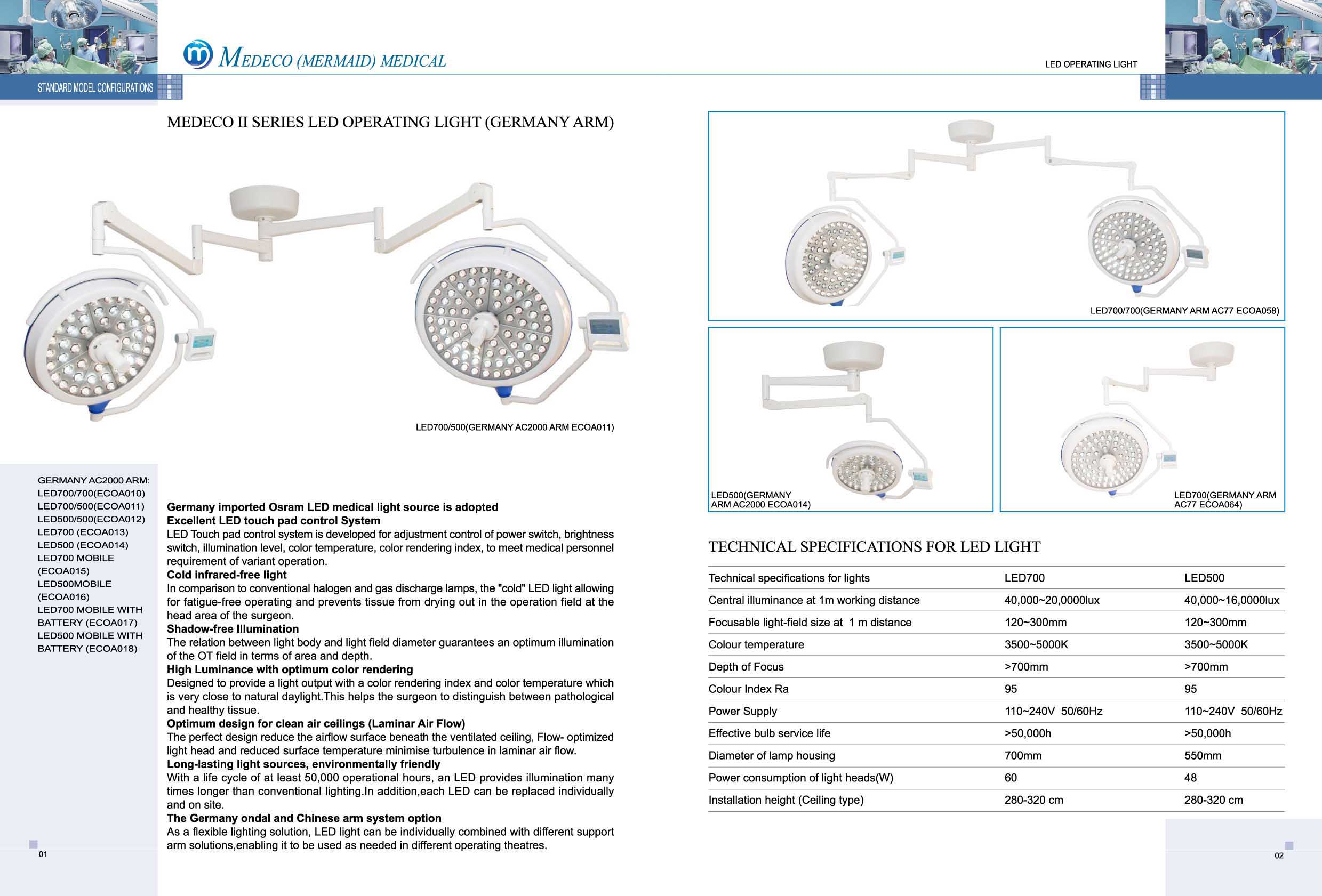 New LED Operating Light LED700/500 (Germany Arm) image 2