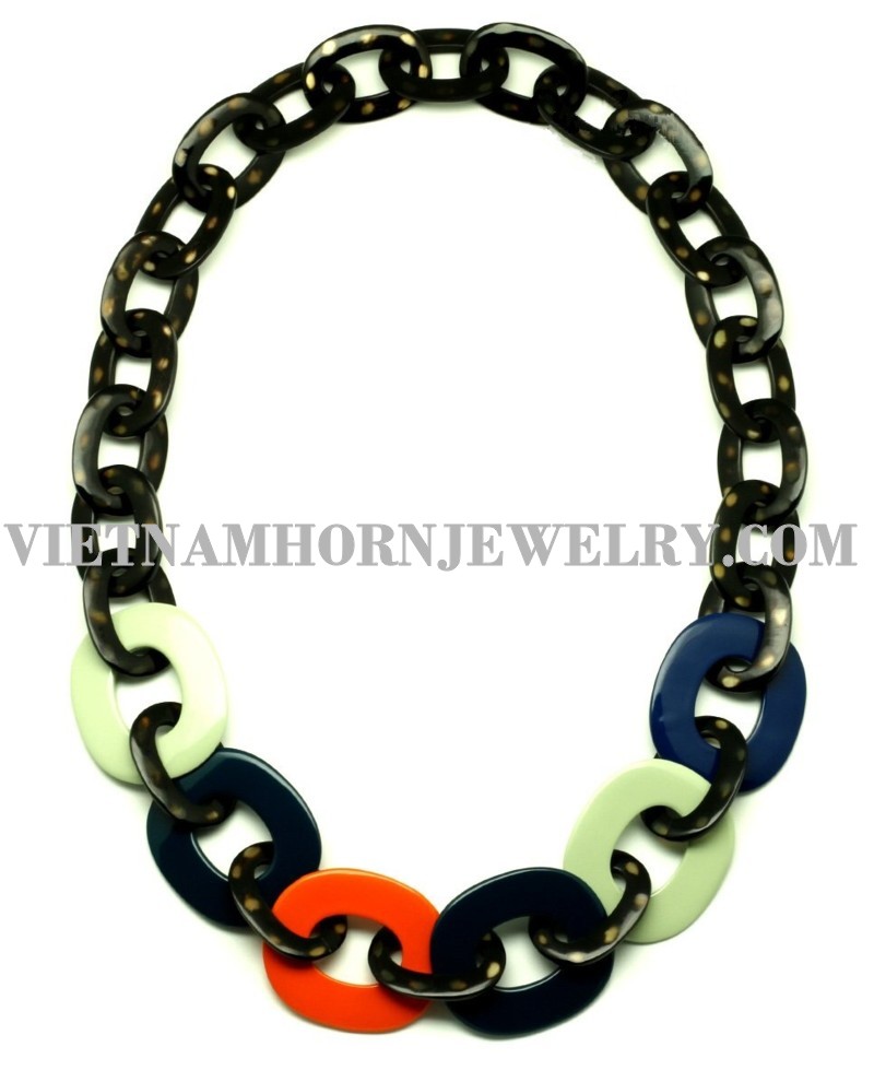 Dyed Horn & Lacquer Chain Necklace JN3767