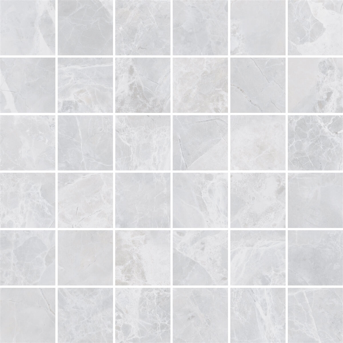 30x30 12"x12" Alpha Bianco (5x5) Polished On Net Glazed Porcelain image 9