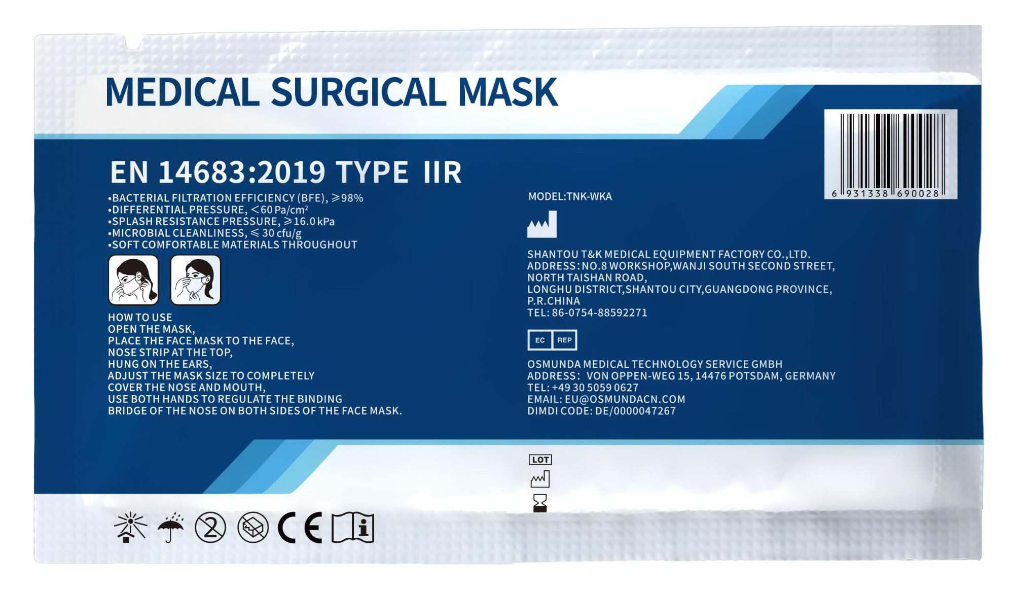 3 Ply Type IIR Medical Surgical Face Mask (Ear-Loop) image 4