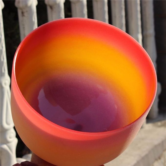 Frosted Rainbow Color Quartz Crystal Singing Bowl Set for Sould Therapy or Healing image 3