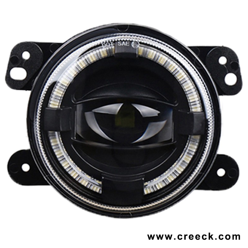 4 Inch Round Halo LED Fog Light with Angel Eye image 1