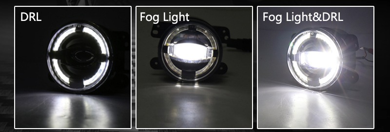 4 Inch Round Halo LED Fog Light with Angel Eye image 4