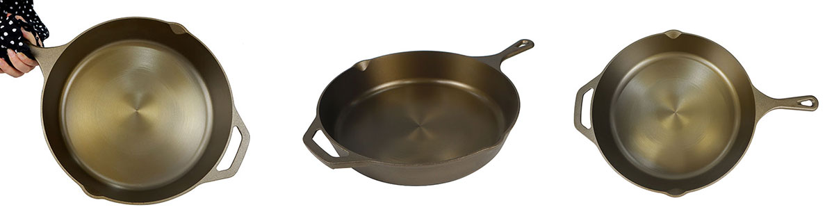 10 Inch Golden Polished Machined Smooth Cast Iron Frying Pan image 8