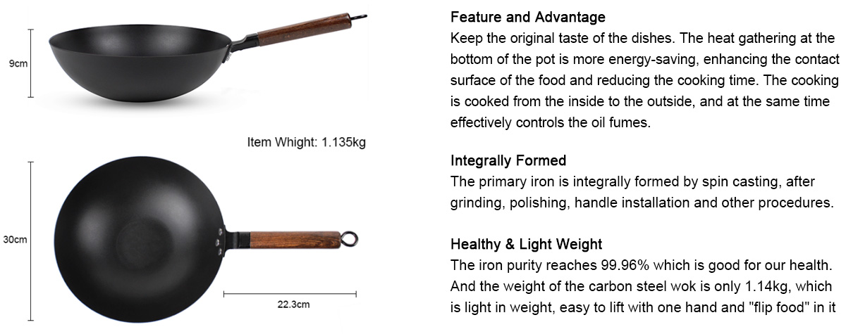 Non Stick Carbon Steel Wok Pan image 6