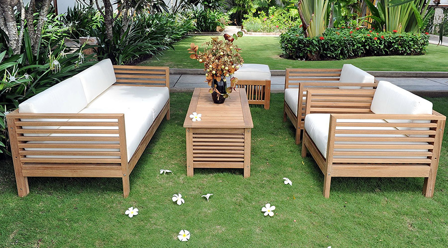 Eymir Chestnut Wood Outdoor Furniture