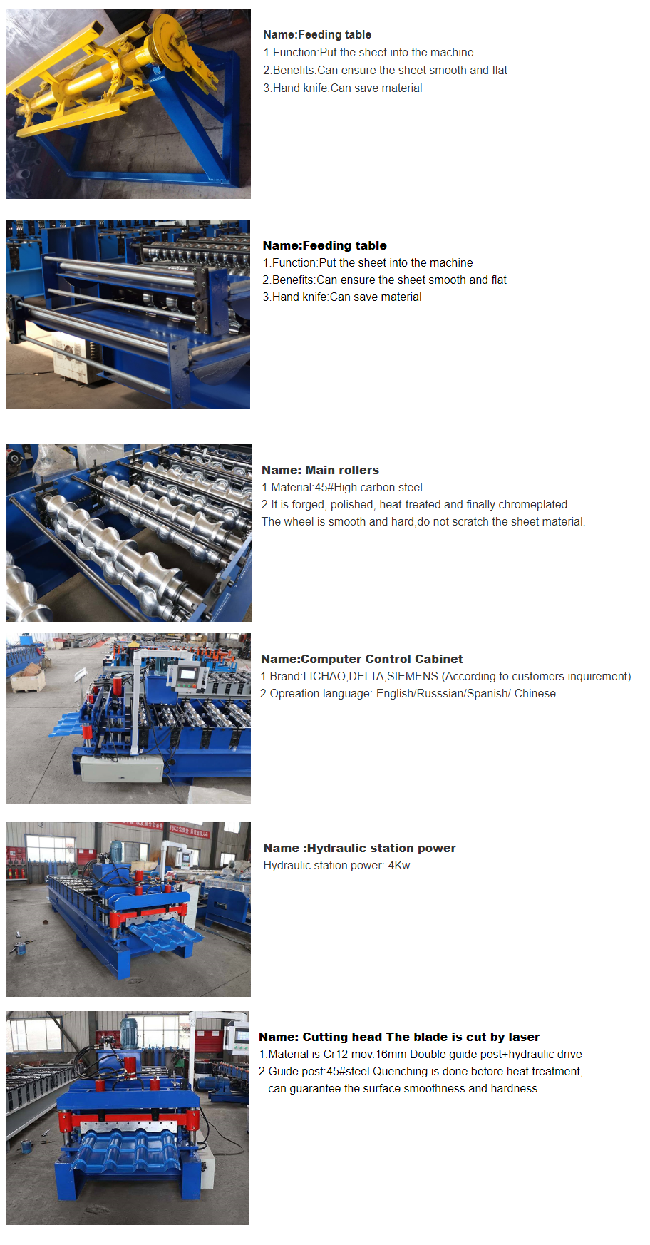 Colorful steel roofing glazed tile roll forming making machine for roof plate image 5