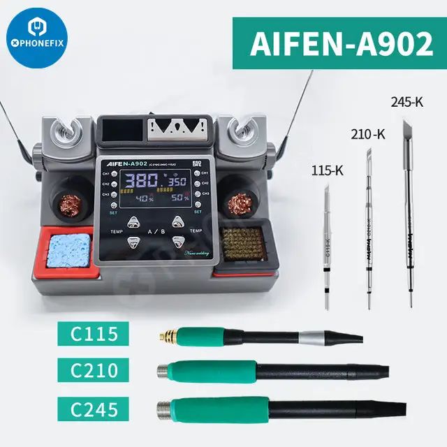 AIFEN A902 Double Welding Station C210 C245 C115 Soldering Tool image 3