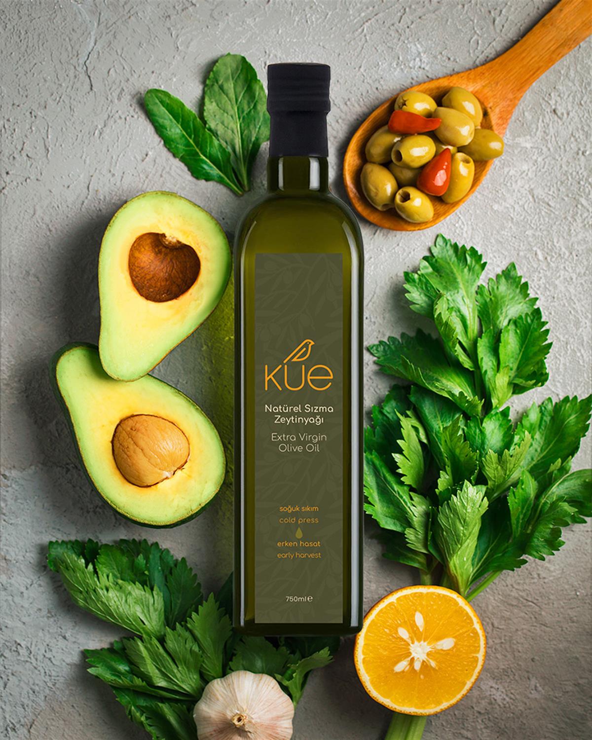 KUE 750 ml Award Winning Early Harvest Cold Pressed Extra Virgin Olive Oil image 2