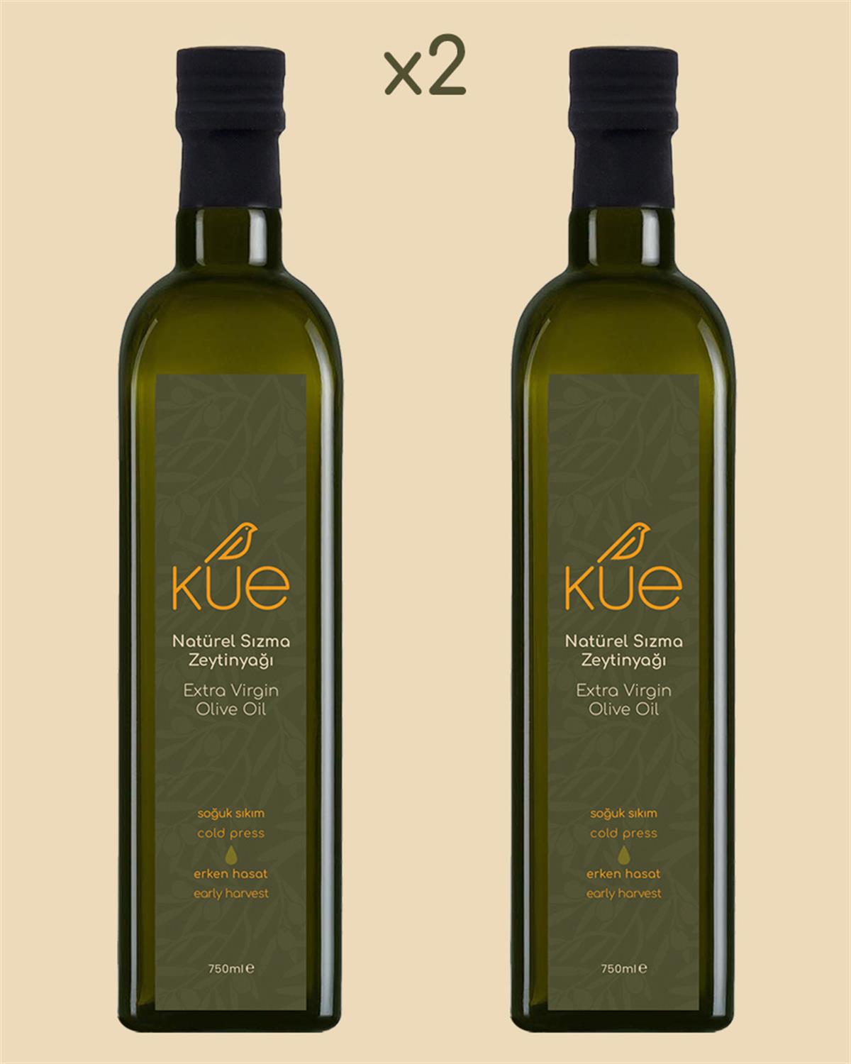 KUE 2x750ml Early Harvest Cold Pressed Extra Virgin Olive Oil image 1