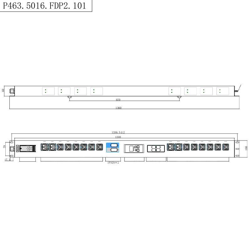 16 Outlets IEC C13 IEC C19 Lockable Socket Buckle equipped 2.5U Hot Swappable Surge Protection Vertical Modbus-RTU RS485 metered Rack PDU image 10