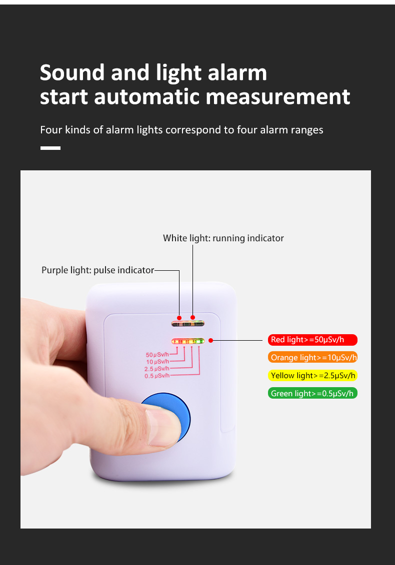 ONETEST - GM-101 nuclear radiation alarm Four gears sound and light alarm automatic measurement geiger counter personal dosimeter image 9