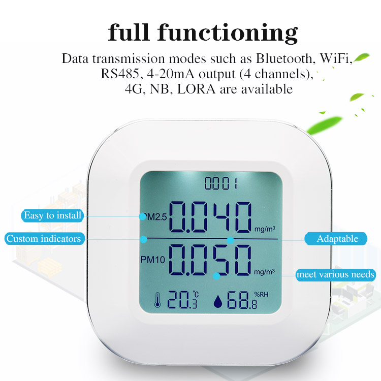 ONETEST - Wall-mounted air quality monitor AQM-80 PM2.5 / PM10 / TEMP / HUM / CO2 / VOC / CH2O RS485 output image 4