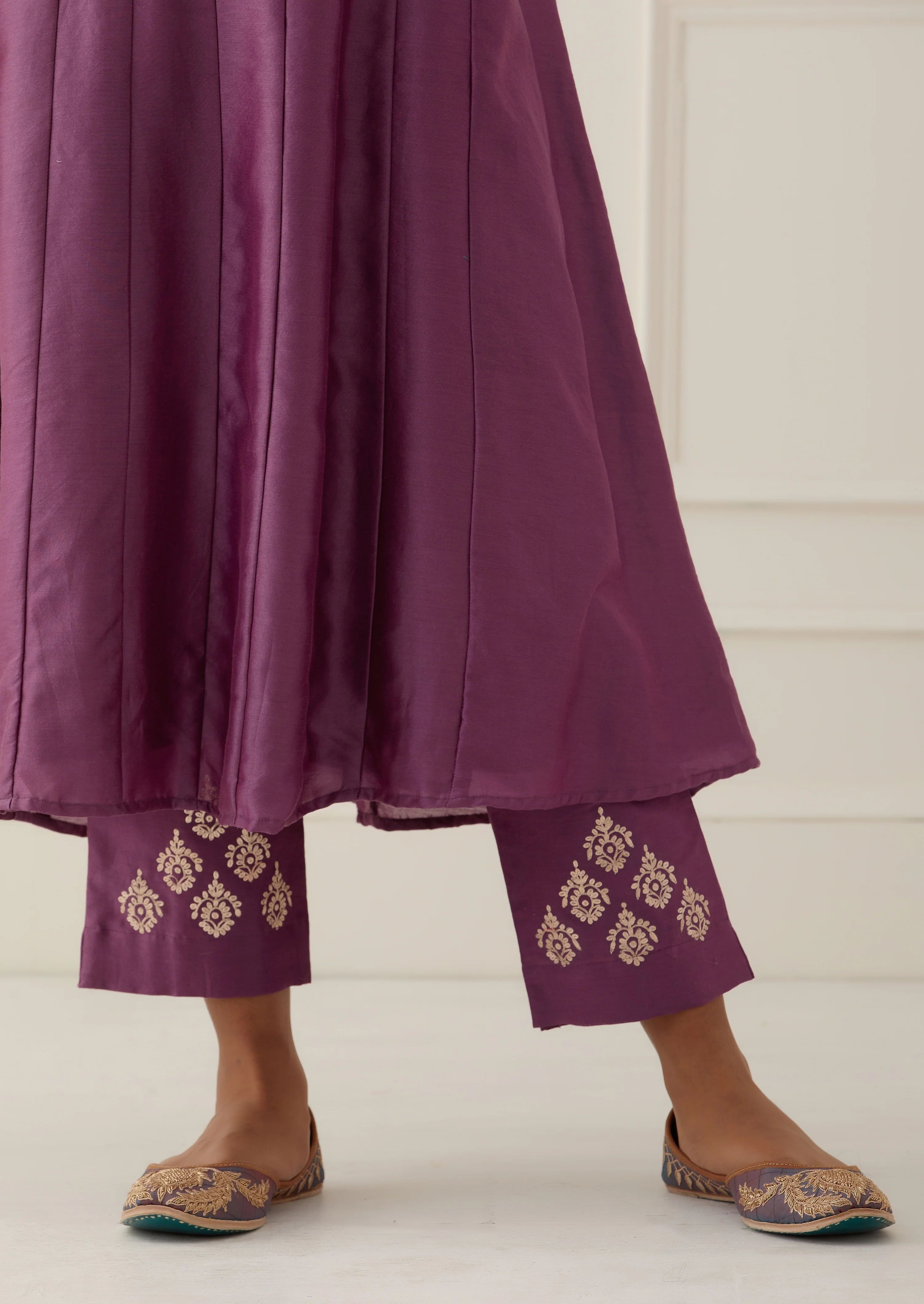 Aubergine Yoke Kali Set With Dupatta - Set Of 3 image 3