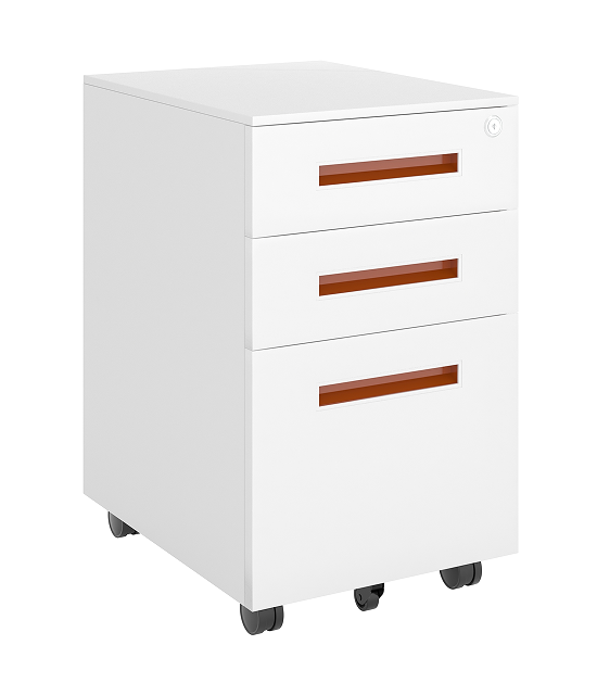 3 drawer movable four casters steel cabinet 